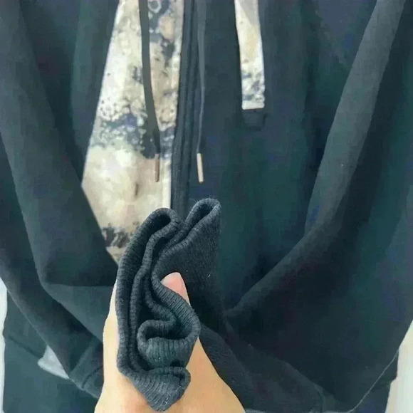 Vintage Lululemon Womens Black Abstract India Scuba Hoodie Summer Casual 10 - Picture 13 of 15